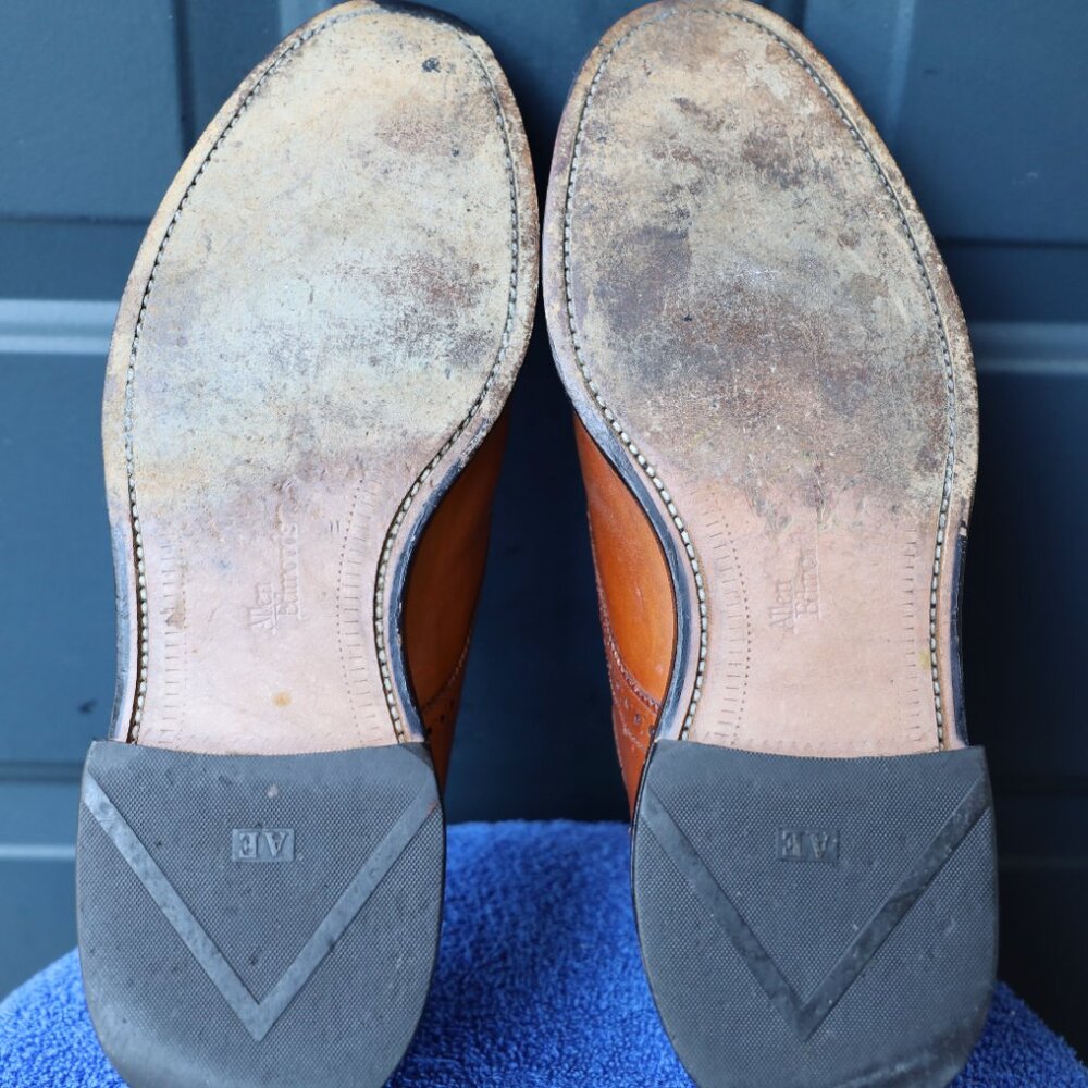SALE - Allen Edmonds 10.5-D Lexington Burnished Walnut Derby Mens Dress Shoes - Picture 12 of 15